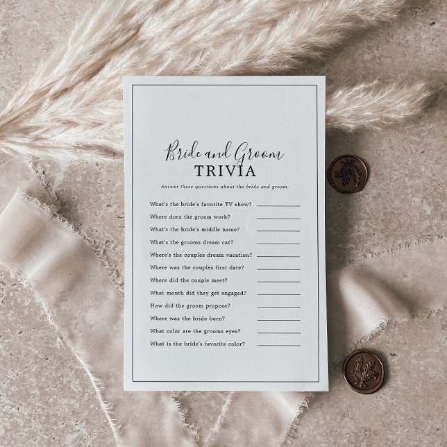 Minimalist Bride and Groom Trivia Game Flyer (Creator Uploaded)