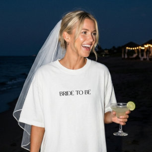 Minimalist "Bride to Be" Modern Wedding Engagement T-Shirt