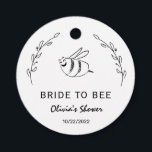 Minimalist Bride to Bee Botanical Favour Tags<br><div class="desc">These honey bride to bee favour tags decorated with sketched bee and greenery brunches will be perfect for a bridal shower. Personalise them with your name and the date.</div>