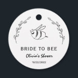 Minimalist Bride to Bee Botanical Favour Tags<br><div class="desc">These honey bride to bee favour tags decorated with sketched bee and greenery brunches will be perfect for a bridal shower. Personalise them with your name and the date.</div>