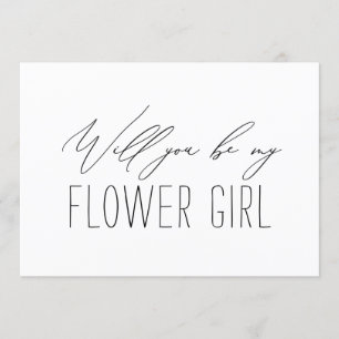 Minimalist Bridesmaid Flower Girl Proposal Card