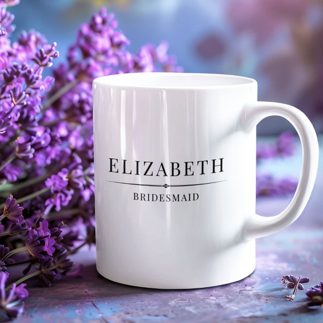 Minimalist Bridesmaid Gifts Elegant Modern Wedding Coffee Mug (Creator Uploaded)
