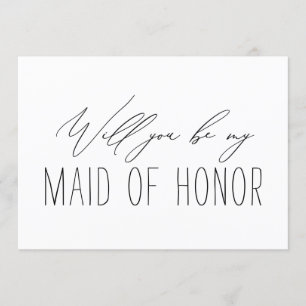 Minimalist Bridesmaid Maid of Honour Proposal Card