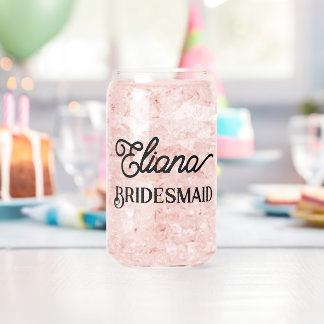 Minimalist Bridesmaid or Maid of Honour Can Glass