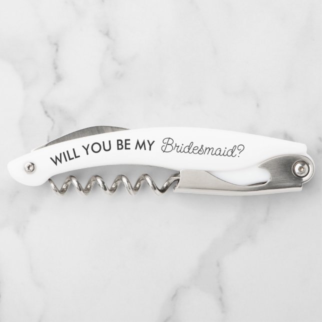 Minimalist Bridesmaid Proposal Gifts Corkscrew (Back)