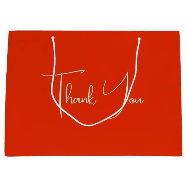 Minimalist Bright Ferrari Red Large Gift Bag (Front)