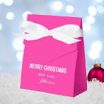 Minimalist Bright Pink Retro Merry Christmas Favour Box<br><div class="desc">Minimalist Bright Pink Retro Merry Christmas Favour Box. Add some "merry and bright" to your holiday gift giving with this bright pink trendy and stylish favour box.</div>