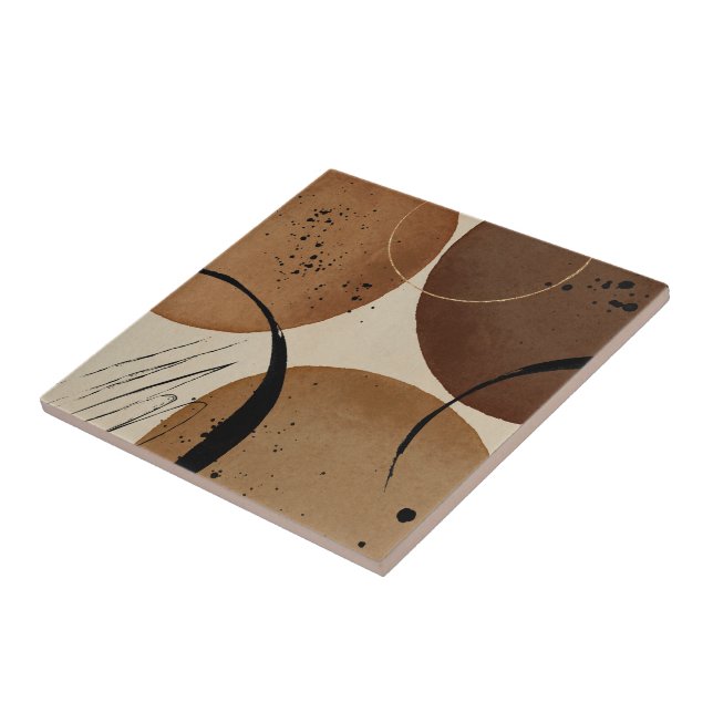 Minimalist Brown Abstract Tile (Side)