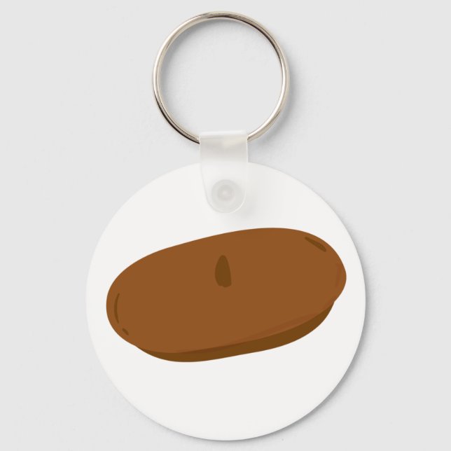 Minimalist Brown Beret French Hat  Key Ring (Front)