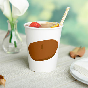 Minimalist Brown Beret French Hat Paper Cups