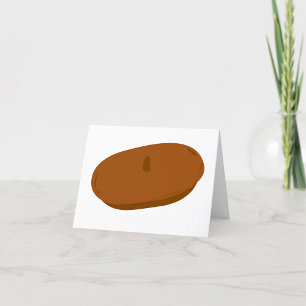 Minimalist Brown Beret French Hat Thank You Card