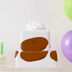 Minimalist Brown Beret French Hat  Wrapping Paper
