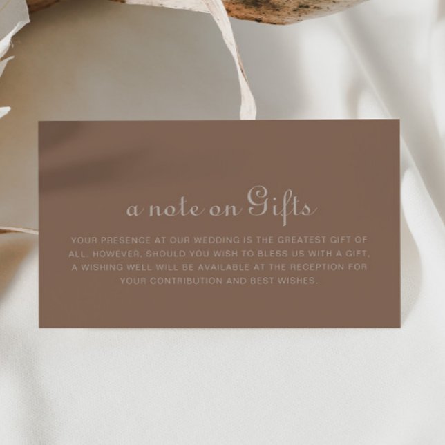 Minimalist Brown Evening Wedding Wishing Well Enclosure Card (Creator Uploaded)