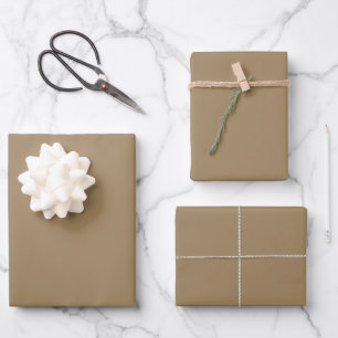 Minimalist brown kraft rustic plain solid simple wrapping paper sheet