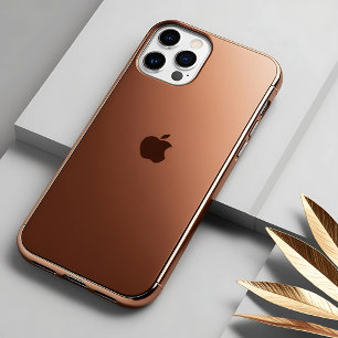 Minimalist Brown Leather Look iPhone Case