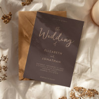Minimalist Brown Modern Calligraphy Wedding