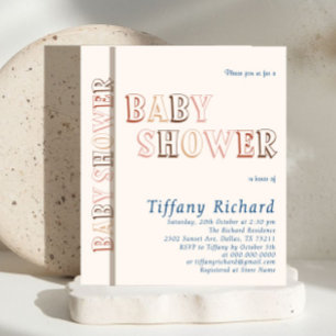 Minimalist Brown Modern Gender Neutral Baby Shower Invitation
