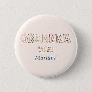 Minimalist Brown Modern Gender Neutral Grandma 6 Cm Round Badge