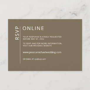 Minimalist Brown Online RSVP Card