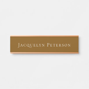Minimalist Brown Plain Elegant Modern  Door Sign