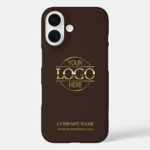 Minimalist Brown Promotional Company Business Logo iPhone 16 Case