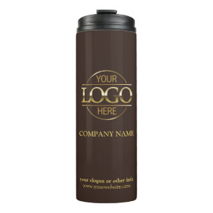 Minimalist Brown Promotional Company Business Logo Thermal Tumbler