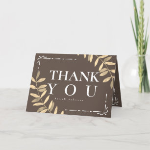 Minimalist Brown Thank You Card