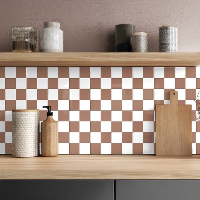 Minimalist Brown White Geometric Tile (Creator Uploaded)
