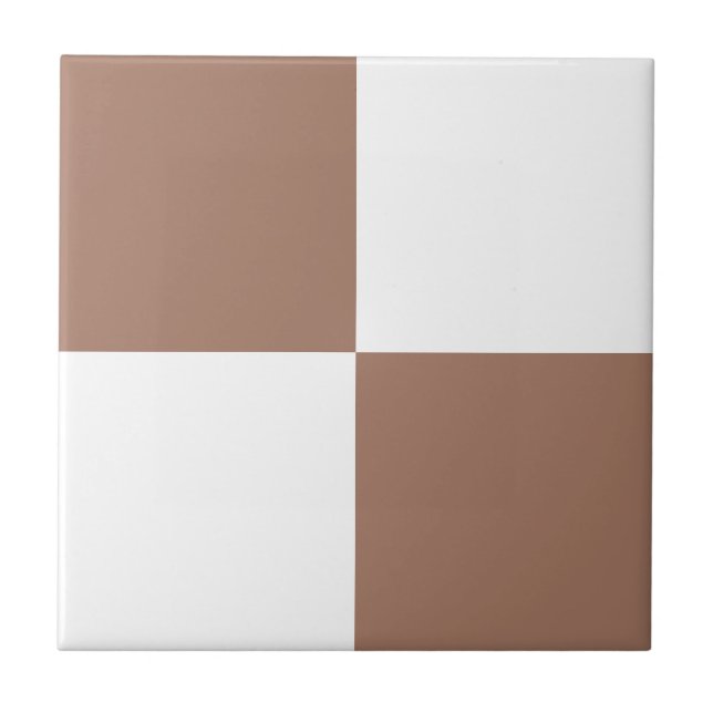 Minimalist Brown White Geometric Tile (Front)
