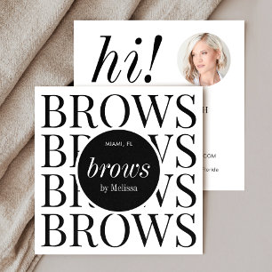 Minimalist Brows Microblading Elegant Salon Photo Square Business Card