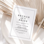 Minimalist Brunch with the Bride Bridal Shower Invitation<br><div class="desc">This minimalist brunch with the bride bridal shower invitation is perfect for a simple wedding shower. The modern romantic design features classic black and white typography paired with a rustic yet elegant calligraphy with vintage hand lettered style. Customisable in any colour. Keep the design simple and elegant, as is, or...</div>