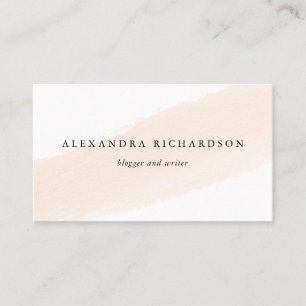 Minimalist Brush Blush Pink Stripe Business Card