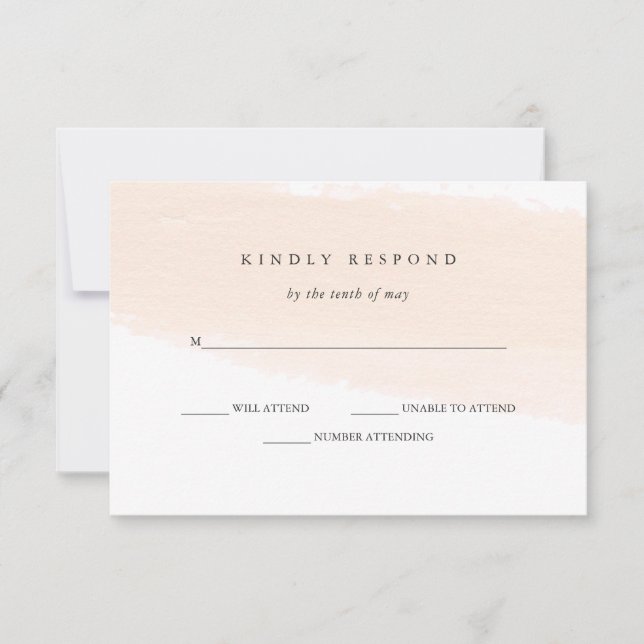 Minimalist Brush | Blush Pink Stripe Wedding RSVP (Front)