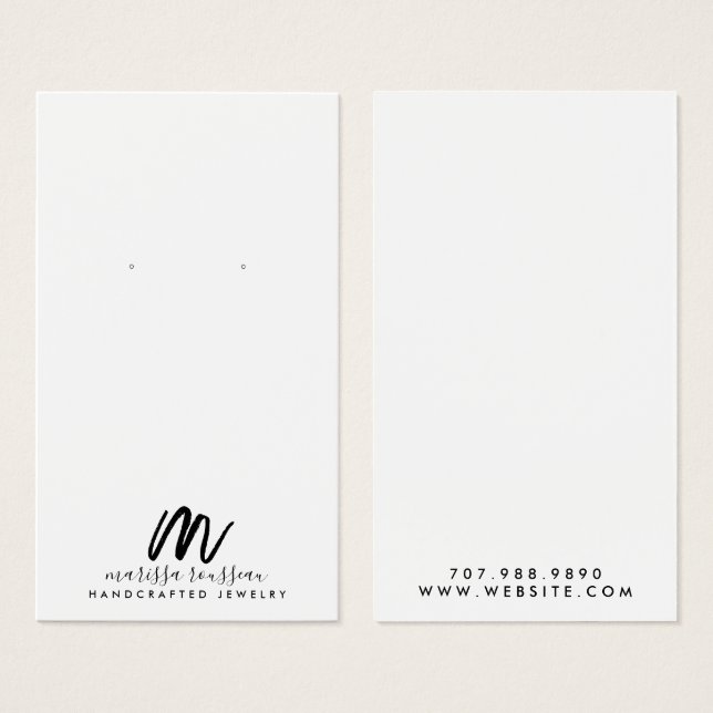 Minimalist Brush Script Monogram Jewellery Designe (Front & Back)