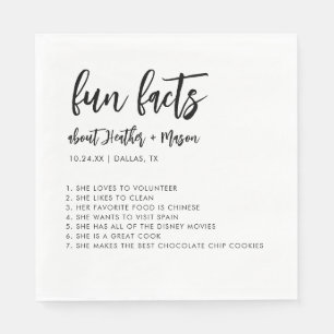 Minimalist Brush Wedding Fun Facts About Napkin