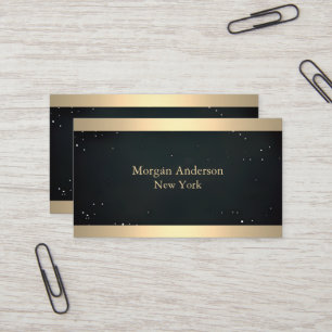 Minimalist Brushed Metal Gold Banding Business Card