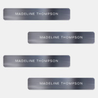 Minimalist Brushed Metallic Silver Grey Name