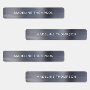 Minimalist Brushed Metallic Silver Grey Name