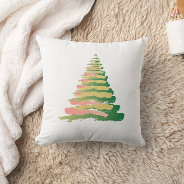 Minimalist Brushstroke Christmas Tree Cushion (Blanket)