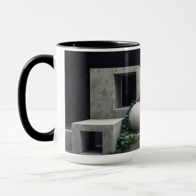 Minimalist Brutalist Botany Personalised Mug (Left)