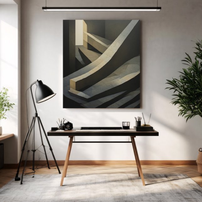 Minimalist Brutalist Concrete Stairs Abstract Poster (Creator Uploaded)