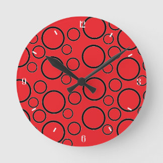Minimalist Bubbles: Geometric Circle Pattern Round Clock