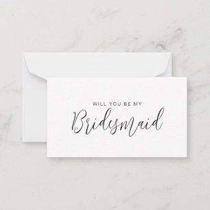 Minimalist Budget Bridesmaid Proposal Note Card
