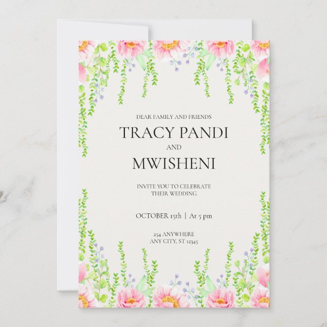 Minimalist Budget Wedding Invitation (Front)