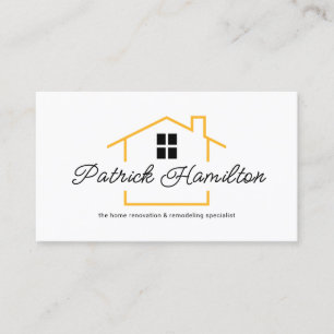 Minimalist Building Frame Home Renovation Business Card