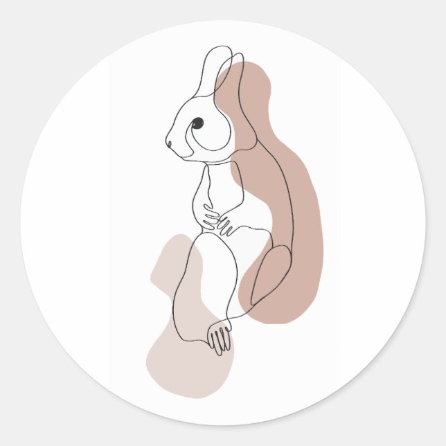 Minimalist Bunny Line Art Sticker (Front)