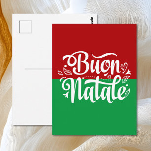 Minimalist Buon Natale Italian Merry Christmas Postcard