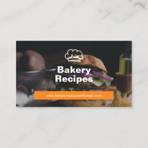 Minimalist Burger Photo Restaurant Chef Food Business Card