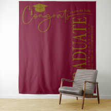 Minimalist Burgundy Gold Congrats Graduate