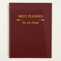 Minimalist Burgundy Gold Planner